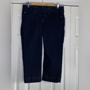 Women's Banana Republic Capri Jeans Dark Blue Straight Leg Sz 6 (28) Inseam 21